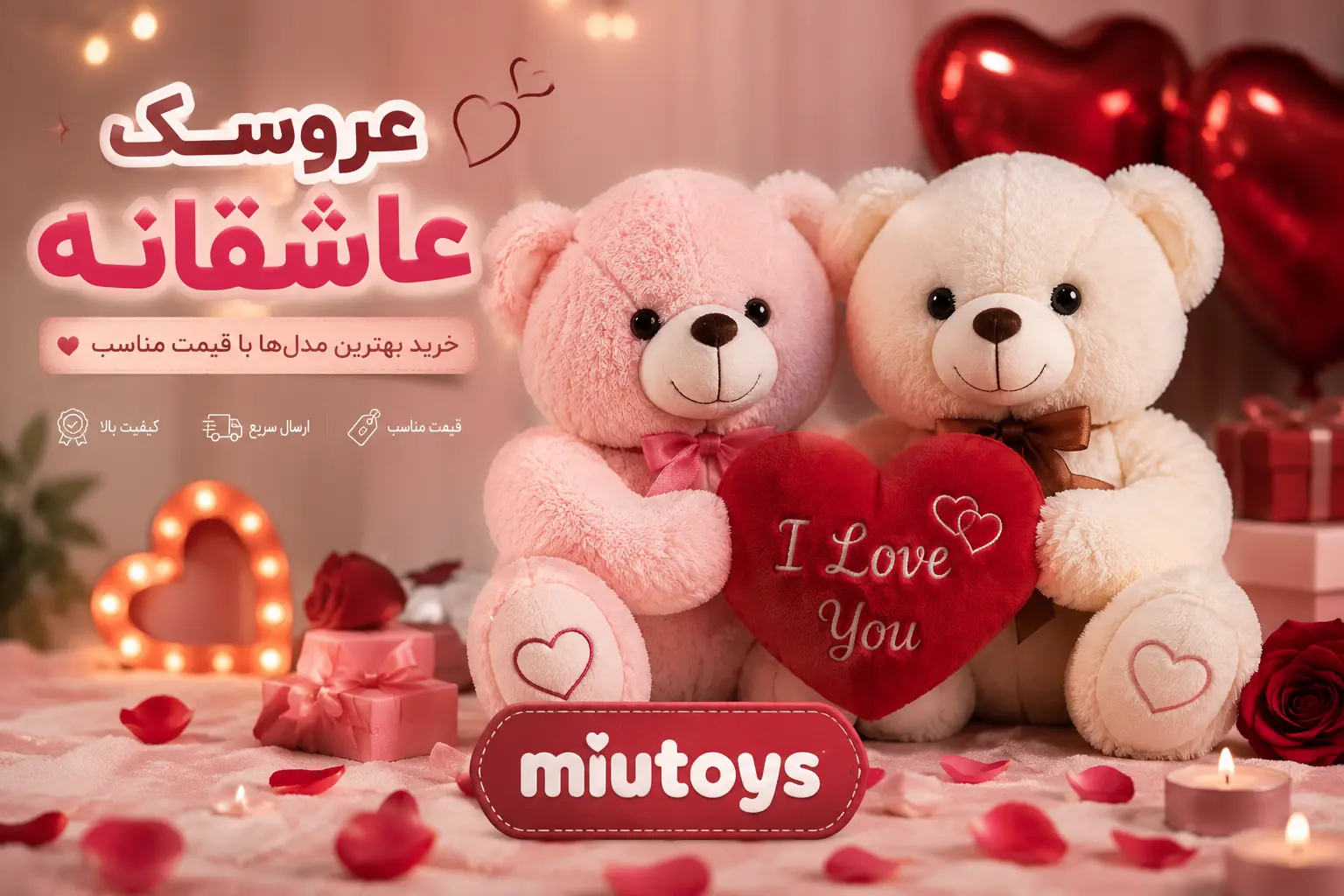 عروسک عاشقانه خرسی؛ خرید بهترین مدل‌ها با قیمت مناسب